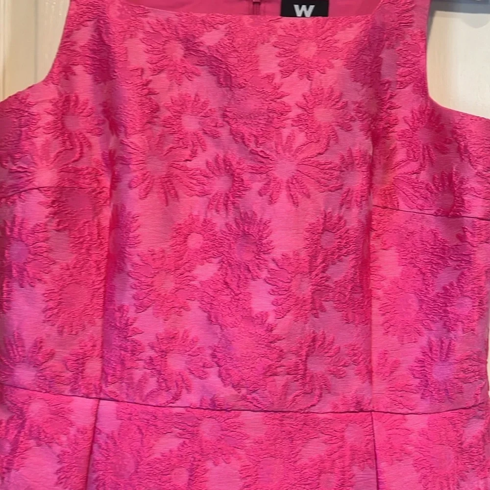 W by Worth Pink Floral Jacquard Dress - Picture 3 of 7
